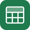 A green spreadsheet grid icon.