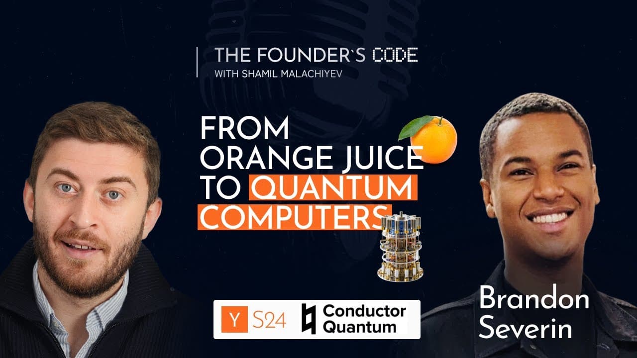 The Founder's Code podcast thumbnail for the Brandon Severin episode, Conductor Quantum's CEO on quantum computers built on silicon chips
