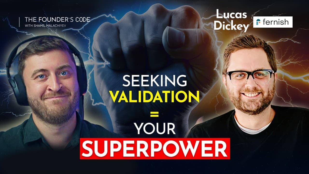 The Founder's Code podcast thumbnail for the Lucas Dickey episode — Fernish co-founder Lucas Dickey on validation, curiosity, and building in the AI era
