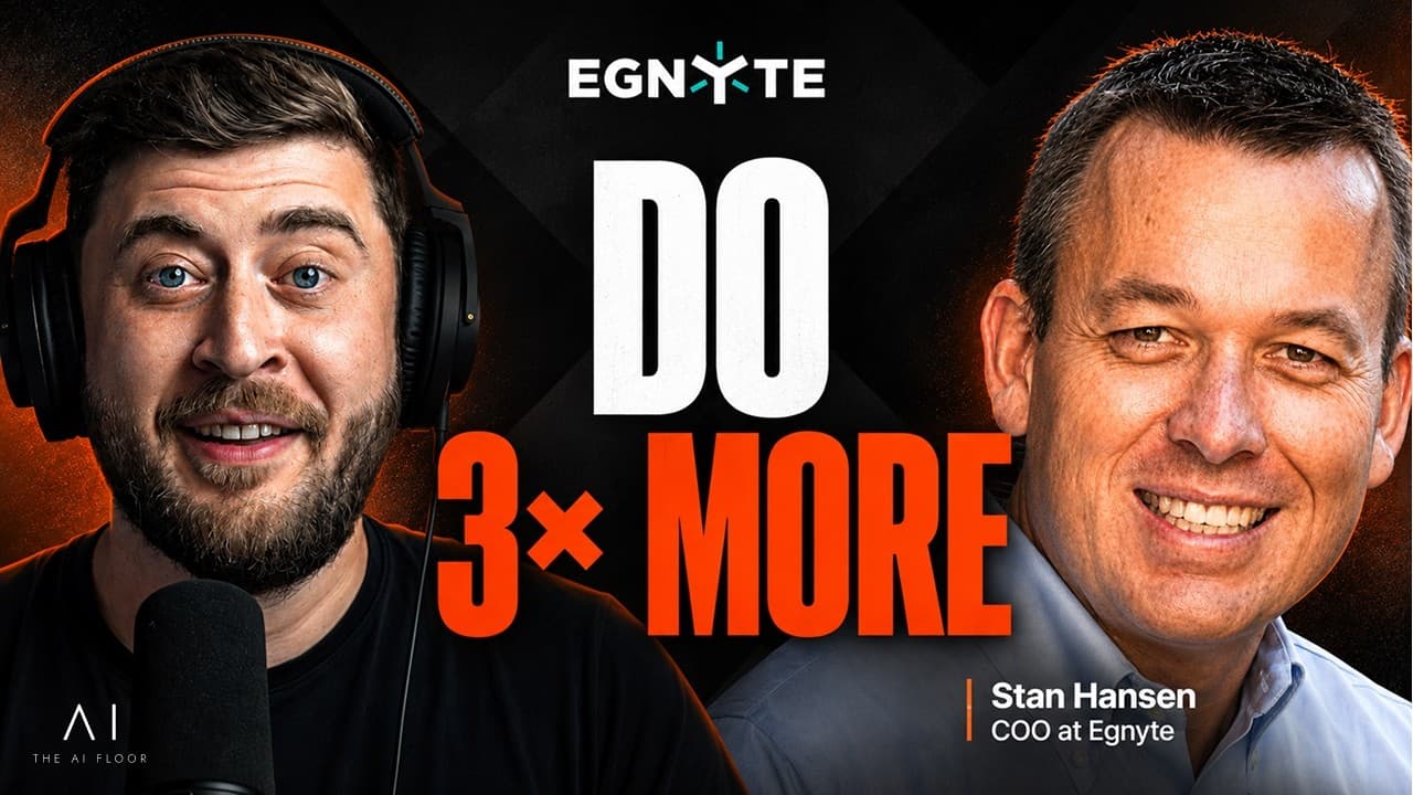 The AI Floor podcast thumbnail for the Stan Hansen episode — Egnyte's COO on how CEOs and COOs survive the AI wave