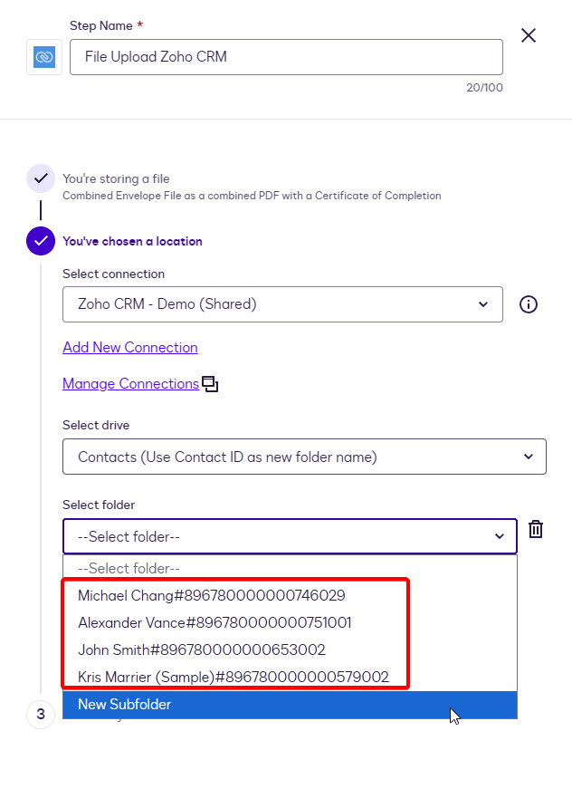 User interface for a pre-upload data offer, highlighting the selection of a folder named 'Alex Moran'.